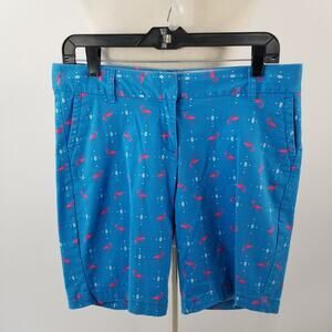 Crown & Ivy Blue Pink White Flamingo Shorts Nice Size 6 P